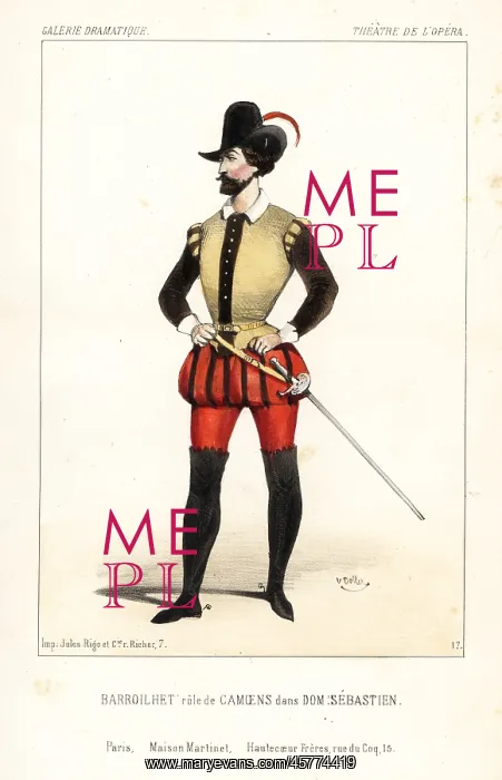 : French baritone Paul Barroilhet as Camoens : French baritone Paul Barroilhet as Camoens