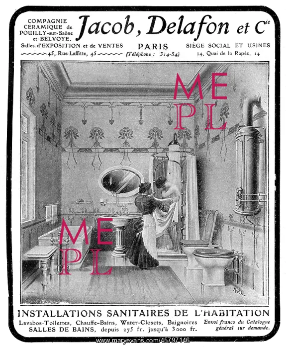 : FRENCH BATHROOM 1906 : FRENCH BATHROOM 1906