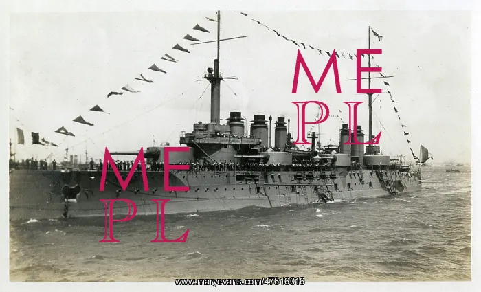 : French battleship Danton at Coronation Review, Spithead : French battleship Danton at Coronation Review, Spithead