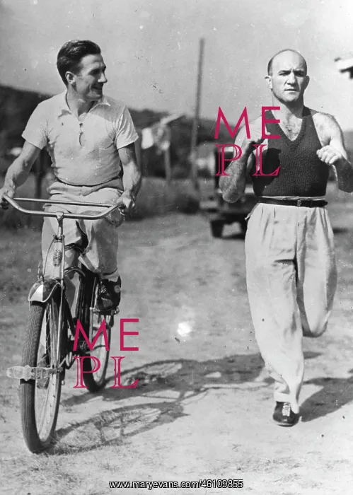: The French boxer Marcel Thil when training : The French boxer Marcel Thil when training