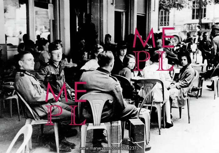 : French cafe in Paris, 1940 : French cafe in Paris, 1940