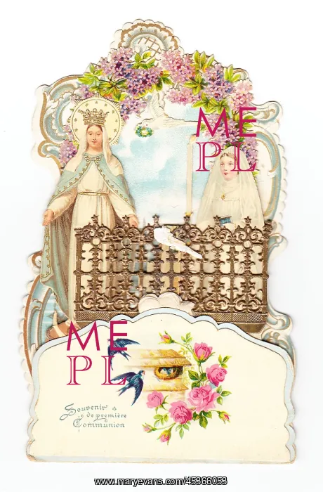 : French card, souvenir of first communion : French card, souvenir of first communion