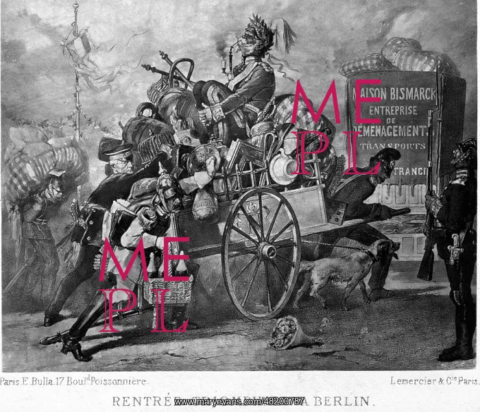 : French caricature on the return of the German troops to Berl : French caricature on the return of the German troops to Berl