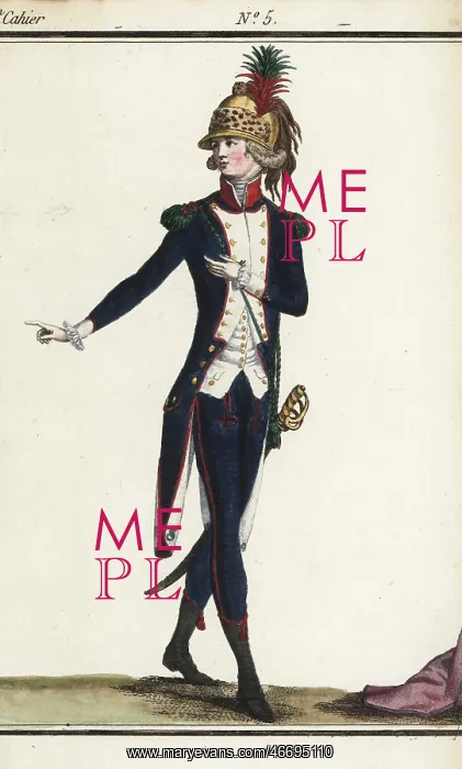 : French chasseur in uniform, 1790 : French chasseur in uniform, 1790
