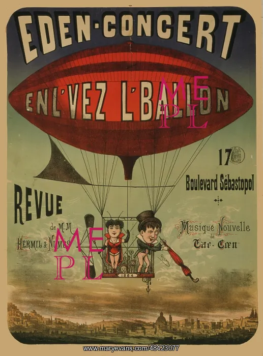 : French circus poster shows two performers in the : French circus poster shows two performers in the