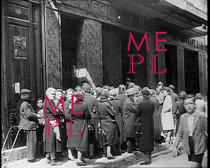 : French Civilians Queueing For Food : French Civilians Queueing For Food