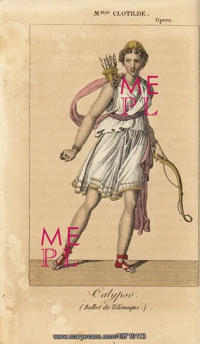 : French dancer Mlle. Clotilde as Calypso in : French dancer Mlle. Clotilde as Calypso in