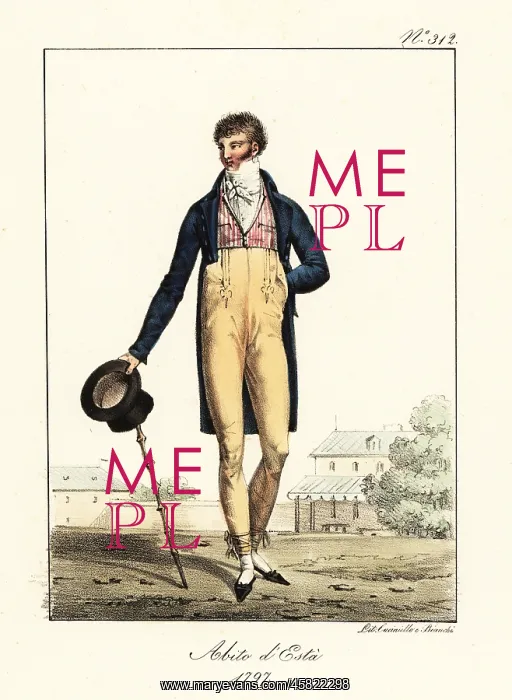 : French dandy or Incroyable in summer outfit : French dandy or Incroyable in summer outfit