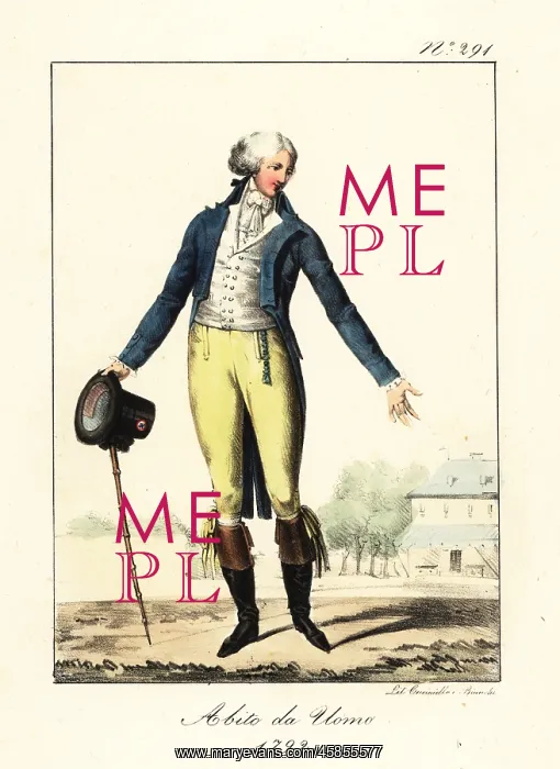 : French dandy in the Revolutionary era, 1792 : French dandy in the Revolutionary era, 1792