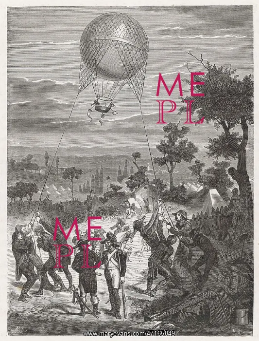 : French Entreprenant air balloon, battle of Fleurus 1794 : French Entreprenant air balloon, battle of Fleurus 1794