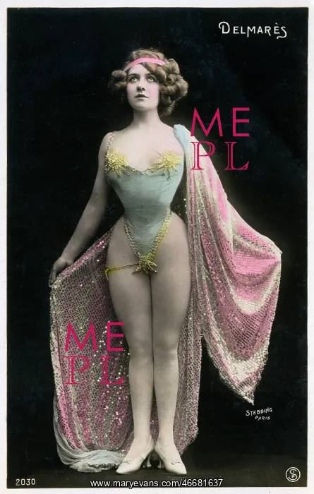 : French exotic cabaret dancer in remarkable costume : French exotic cabaret dancer in remarkable costume