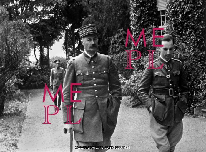 : French General Giraud, during his daily walk as : French General Giraud, during his daily walk as
