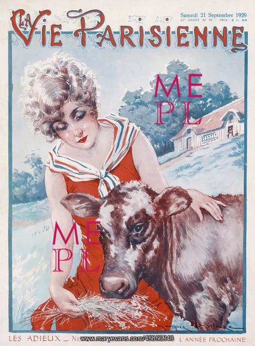 : French Girl Feeds Cow : French Girl Feeds Cow