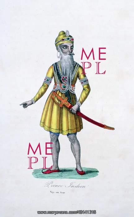 : French lithograph of high caste Brahmin man in : French lithograph of high caste Brahmin man in