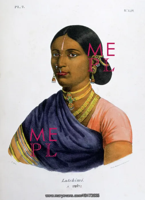 : French lithograph of a high caste woman, from : French lithograph of a high caste woman, from