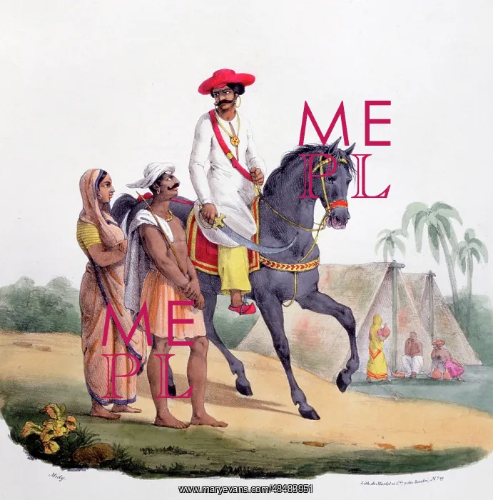 : French lithograph of Nobleman on horseback in : French lithograph of Nobleman on horseback in
