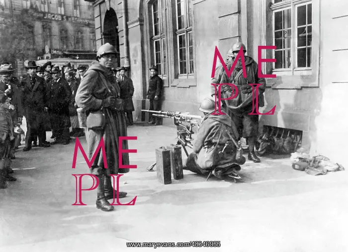 : French machine gun position in Frankfurt an : French machine gun position in Frankfurt an