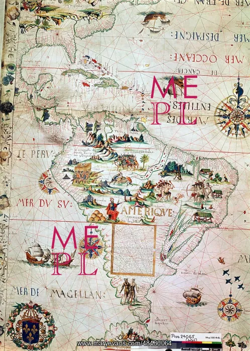 : French map of Central and South America, showing : French map of Central and South America, showing