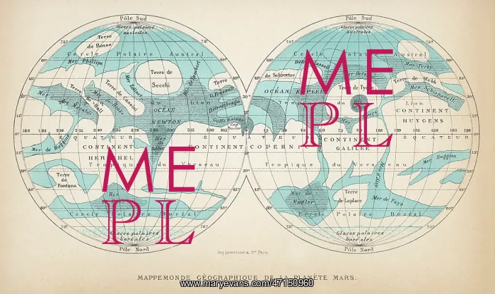 : French map of the planet Mars : French map of the planet Mars