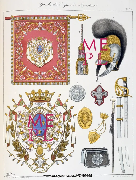 : French military accoutrements including sword : French military accoutrements including sword