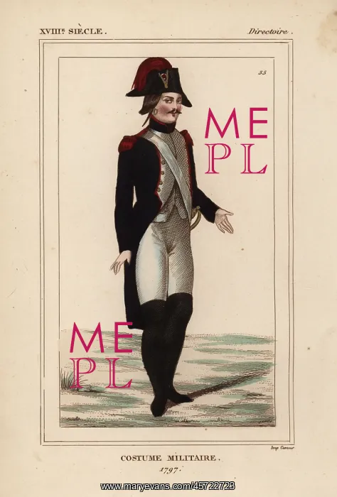 : French military uniform, Directory era, 1797 : French military uniform, Directory era, 1797
