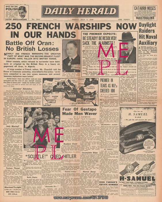 : French Navy attacked by Royal Navy at Oran : French Navy attacked by Royal Navy at Oran