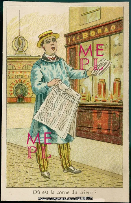  : FRENCH NEWSBOY 19C