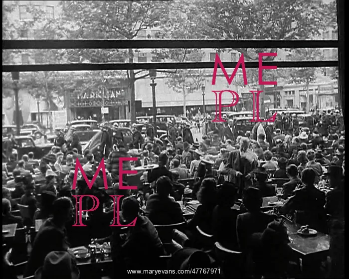 : French People Crowding Around A Cafe In Paris : French People Crowding Around A Cafe In Paris