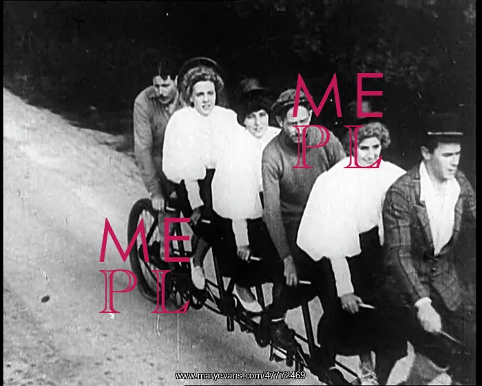 : French People Riding Tandem Bicycle Down A Road : French People Riding Tandem Bicycle Down A Road