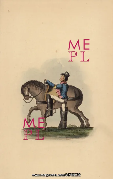 : French postboy with pigtail and heavy boots, circa 1815 : French postboy with pigtail and heavy boots, circa 1815