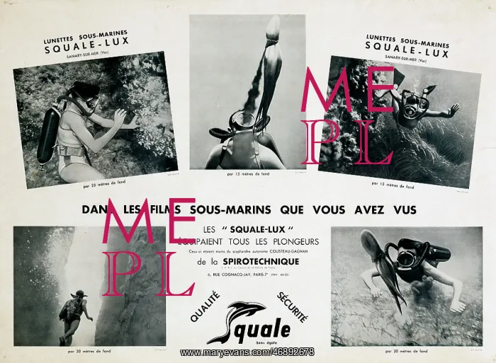: French poster, underwater diving equipment : French poster, underwater diving equipment