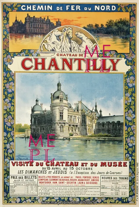 : French rail poster - Chateau de Chantilly : French rail poster - Chateau de Chantilly