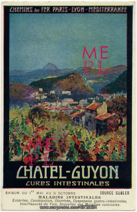 : French Railways Promo card - Chatel-Guyon Spa Retreat : French Railways Promo card - Chatel-Guyon Spa Retreat