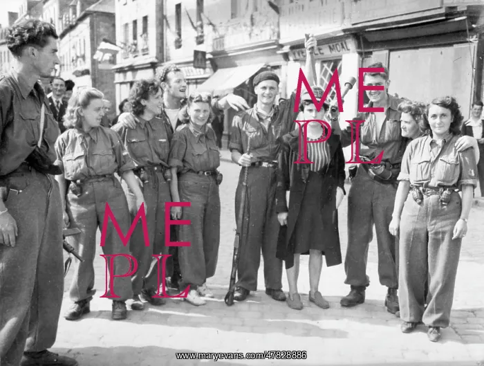 : French Resistance fighters with a collaborator : French Resistance fighters with a collaborator