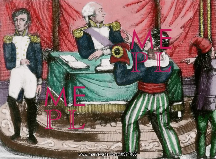 : French Revolution. Sansculottes offering the Phrygian cap to : French Revolution. Sansculottes offering the Phrygian cap to