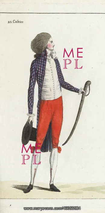 : French Revolutionary dandy with cane sabre : French Revolutionary dandy with cane sabre
