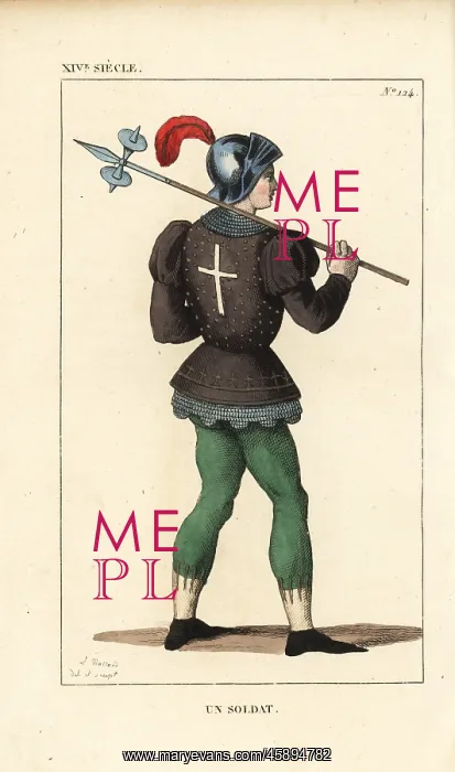 : French soldier in the infantry of a crusading : French soldier in the infantry of a crusading