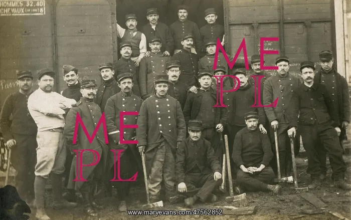 : French soldiers posing with their hoes : French soldiers posing with their hoes