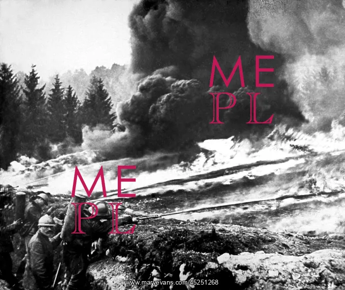 : French soldiers using liquid fire in front line : French soldiers using liquid fire in front line