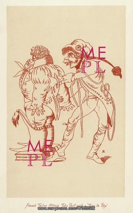 : French tailor fitting John Bull with a Jean Debry 1799 : French tailor fitting John Bull with a Jean Debry 1799