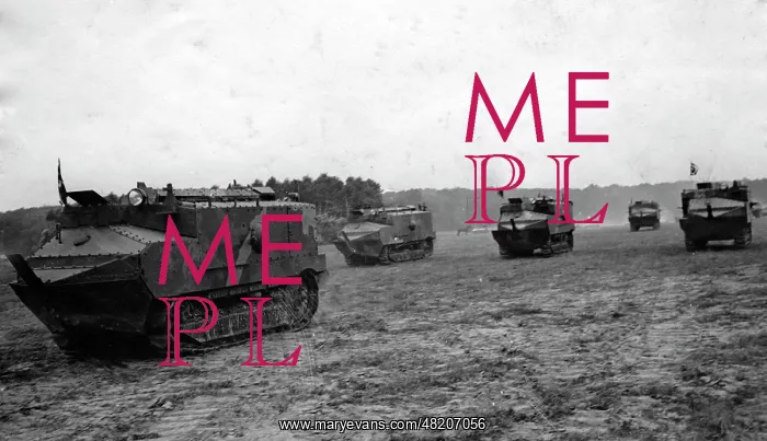 : French tanks during a presentation, 1917 : French tanks during a presentation, 1917
