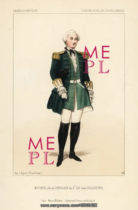 : French tenor Toussaint Mocker as the Chevalier : French tenor Toussaint Mocker as the Chevalier