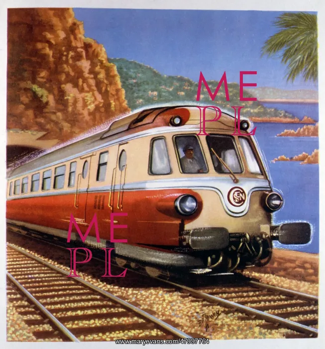 : French train on a coastal route : French train on a coastal route