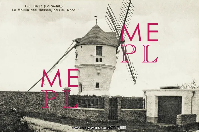 : French Windmill at Batz on the Loire : French Windmill at Batz on the Loire