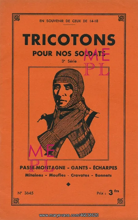 : French WW1 knitting pattern : French WW1 knitting pattern