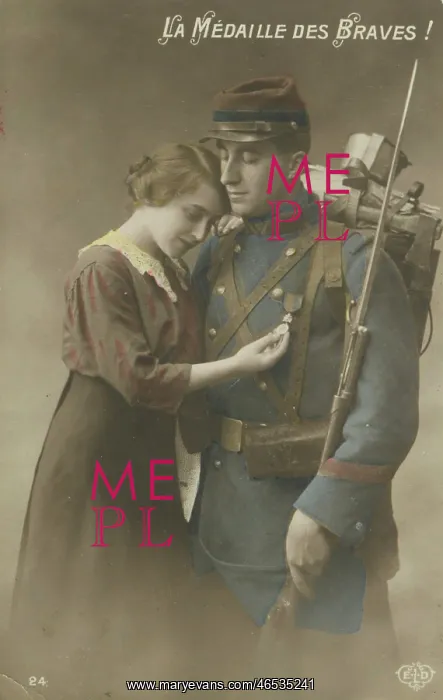 : Frenchwoman with returning soldier : Frenchwoman with returning soldier