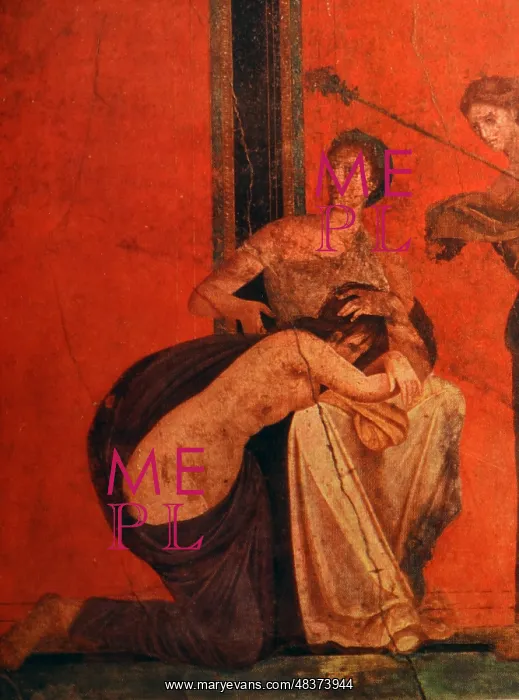 : Fresco. Detail from a fresco depicting a Bacchian rite : Fresco. Detail from a fresco depicting a Bacchian rite