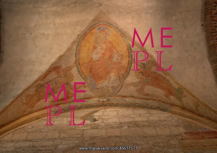 : Fresco, Abbaye Saint-Philibert, Tournus, Burgundy, France : Fresco, Abbaye Saint-Philibert, Tournus, Burgundy, France