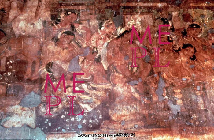 : Fresco from the Ajanta paintings in the Ajanta : Fresco from the Ajanta paintings in the Ajanta