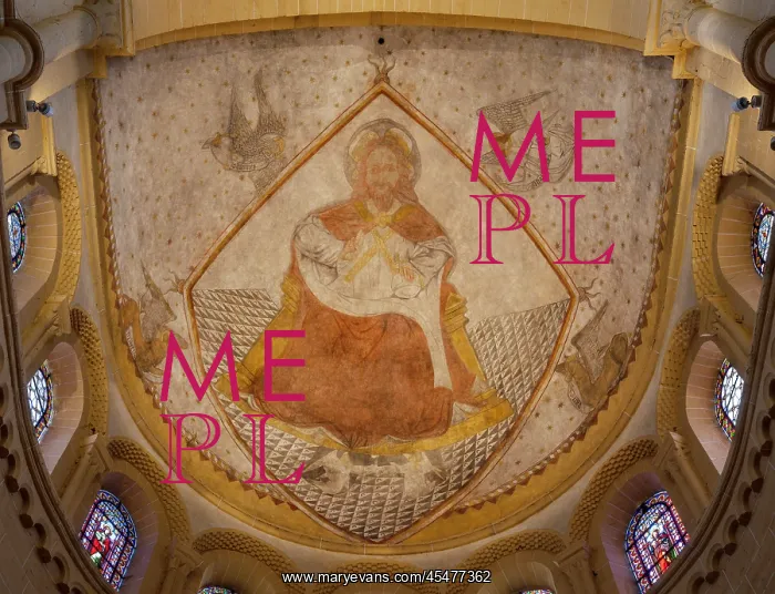 : Fresco, Apse, Basilique du Sacre-Coeur, Paray-le-Monial : Fresco, Apse, Basilique du Sacre-Coeur, Paray-le-Monial